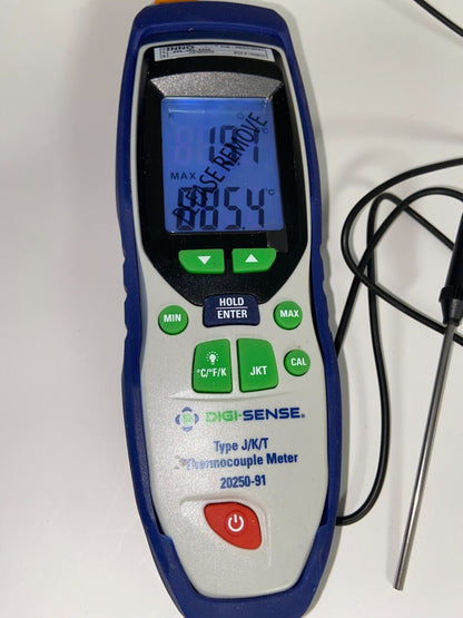 NEW Digi-Sense 20250-91 Dual-Input Data Logging Thermocouple Thermometer