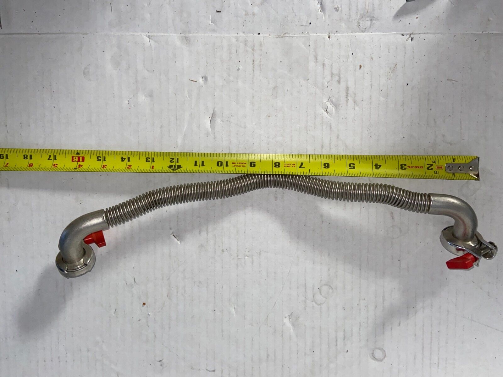 Edwards 18" Flexible Bellows Vacuum Hose with Clamps