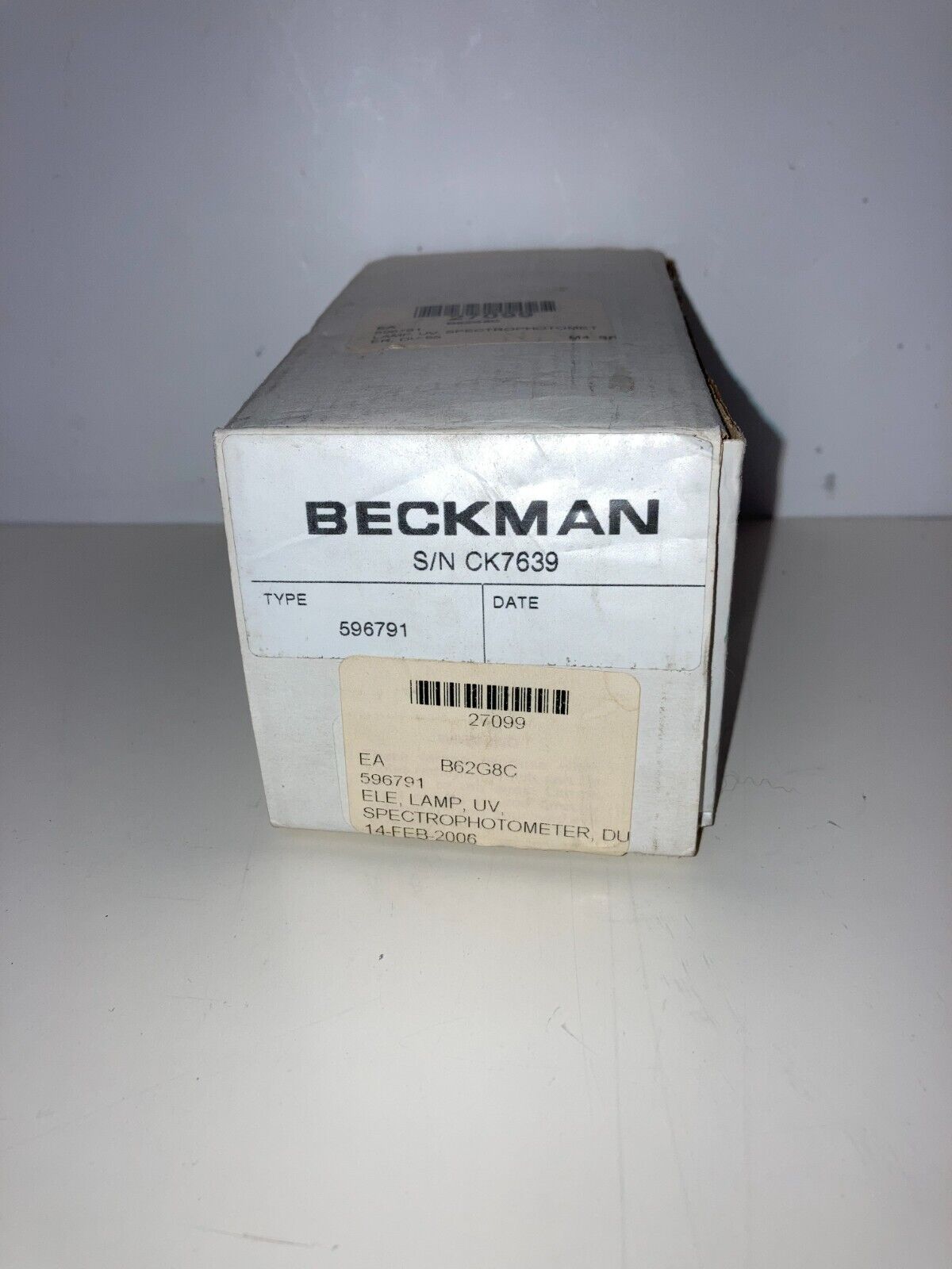 NEW Beckman Coulter #596791 Deuterium Lamp for DU-60 Series Spectrophotometers