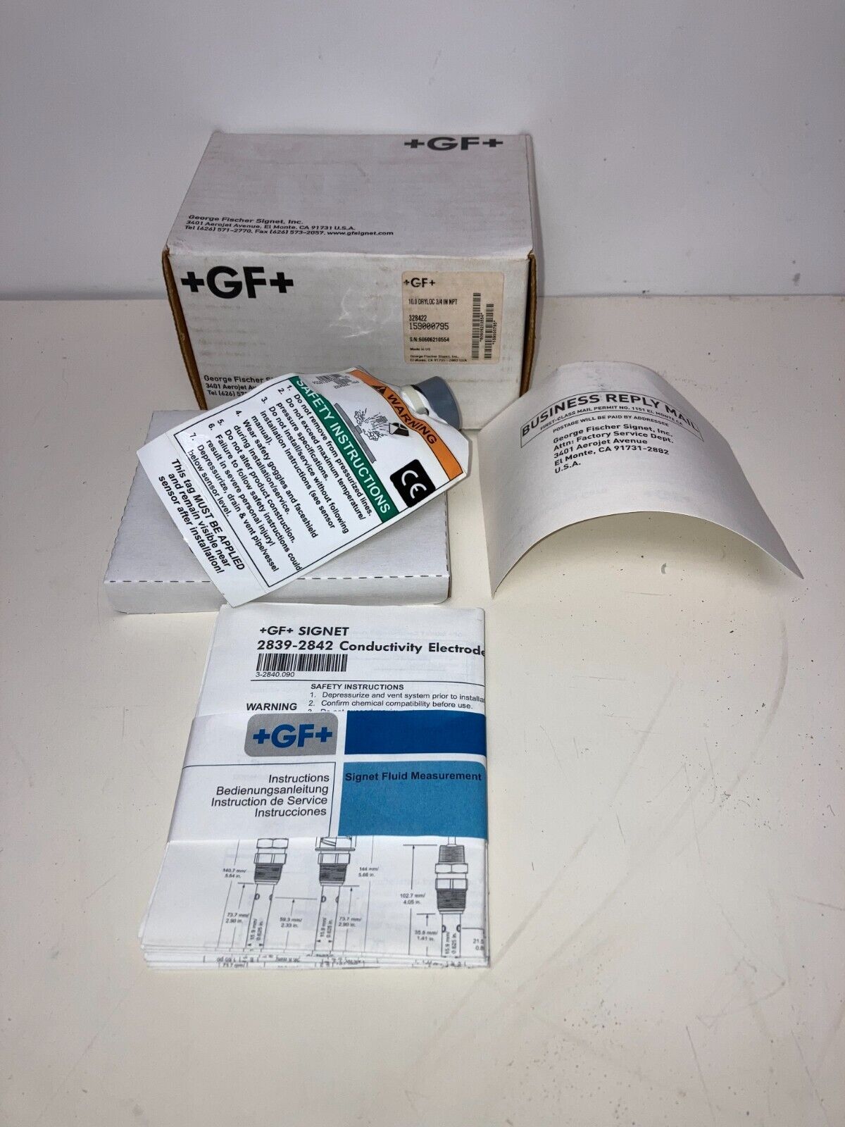 NEW Georg Fischer +GF+ Signet PVDF Conductivity Electrode 2840 Series 3-2840.090