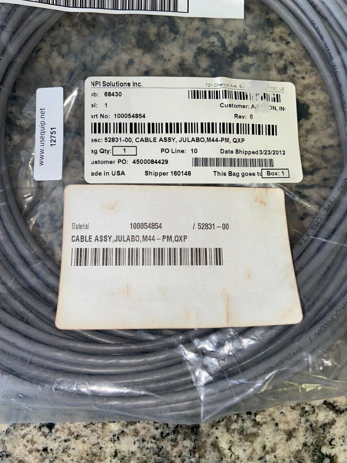 NEW Julabo M44-PM-QXP Cable Assembly 52831-00