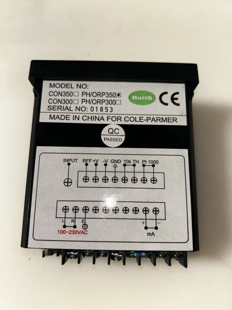 Cole-Parmer 350 pH/ORP/Temperature 1/8-DIN Transmitter - EW-05802-14