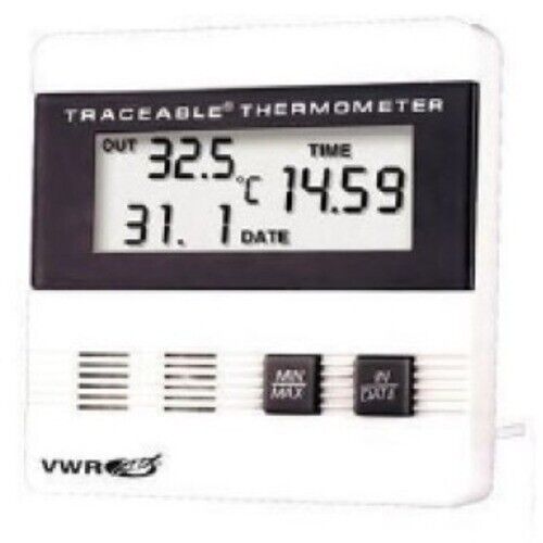 NEW OPEN BOX VWR 62379-549 Traceable Thermometer Clock/ Calendar w/ Bullet Probe