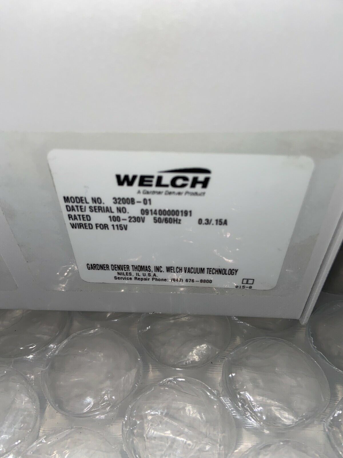 Welch 3200 Digital Variable-Speed Bi-Directional Peristaltic Pump 3200B-01