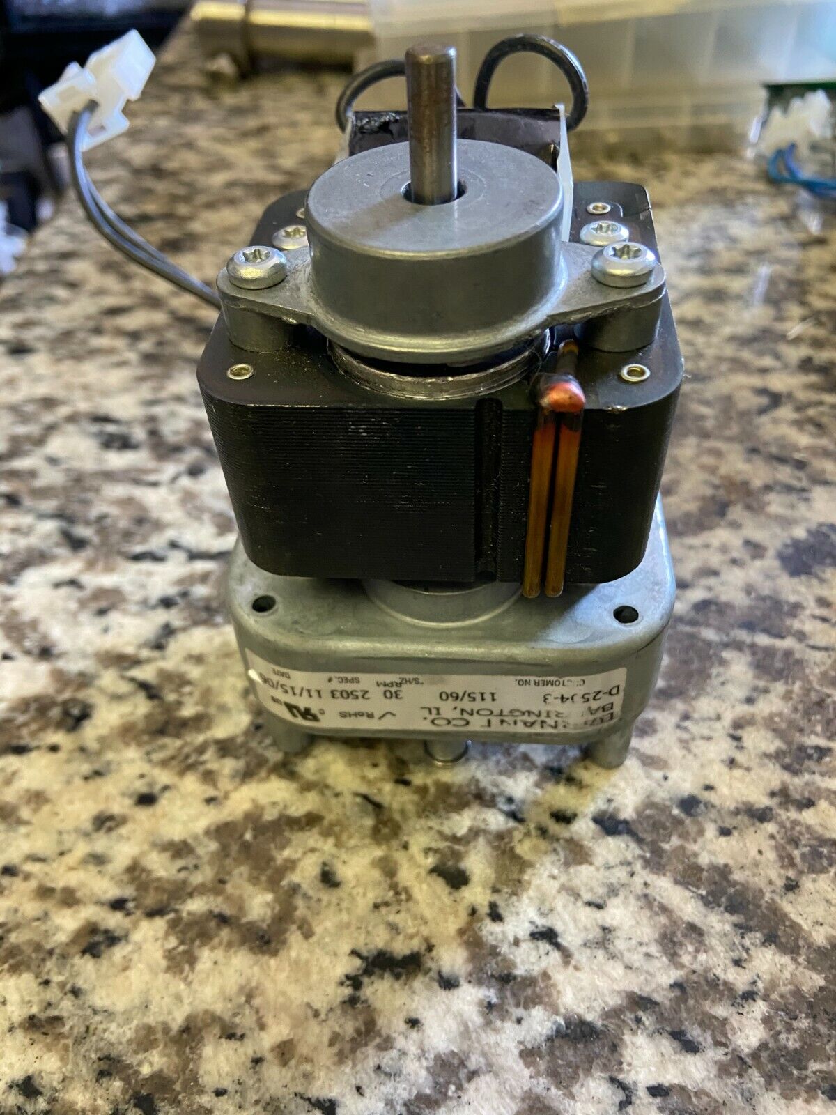 30 RPM Barnant / Masterflex / Fisher Scientific 115VAC Gear Motor D-2504-3 