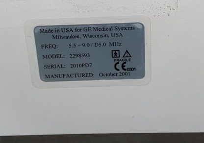 GE 10S Ultrasound Probe Frequency Range: 4.0-10.5 MHZ GE Logiq and Vivid