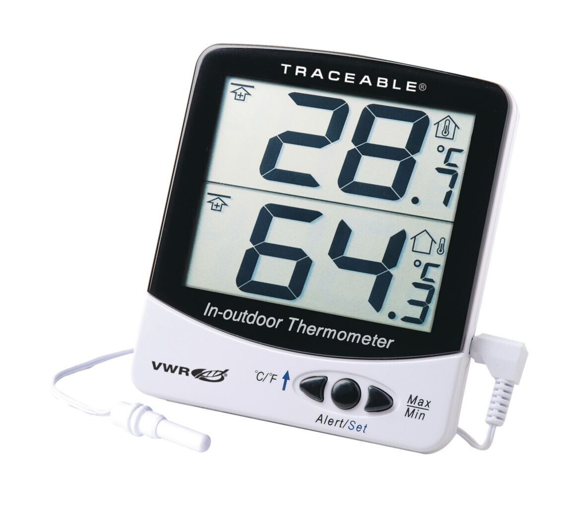 VWR Traceable Indoor/Outdoor Digital Thermometer with Giant Dual-Display -58/158