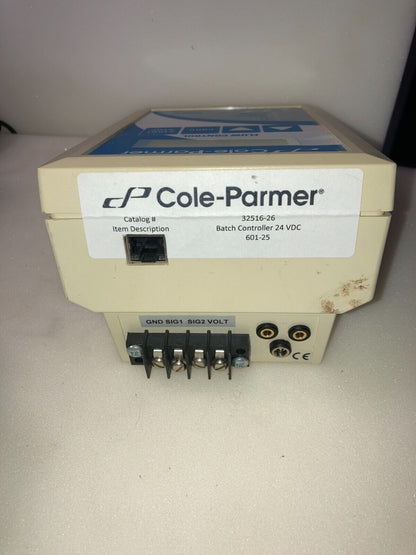 COLE PARMER 32516-26 DIGITAL DUAL FLOW INPUT BATCH CONTROLLER WITH POWER SUPPLY