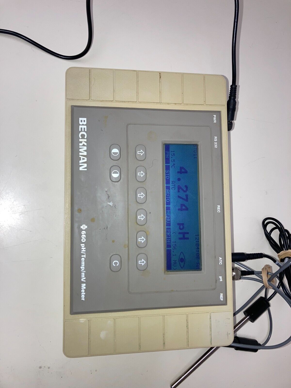 Beckman Coulter 660 Ph/Temp/mV Meter with Power Supply and 2 Probes