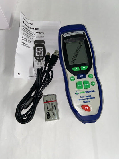 NEW Digi-Sense 20250-92 Dual-Input Data Logging Thermocouple Thermometer