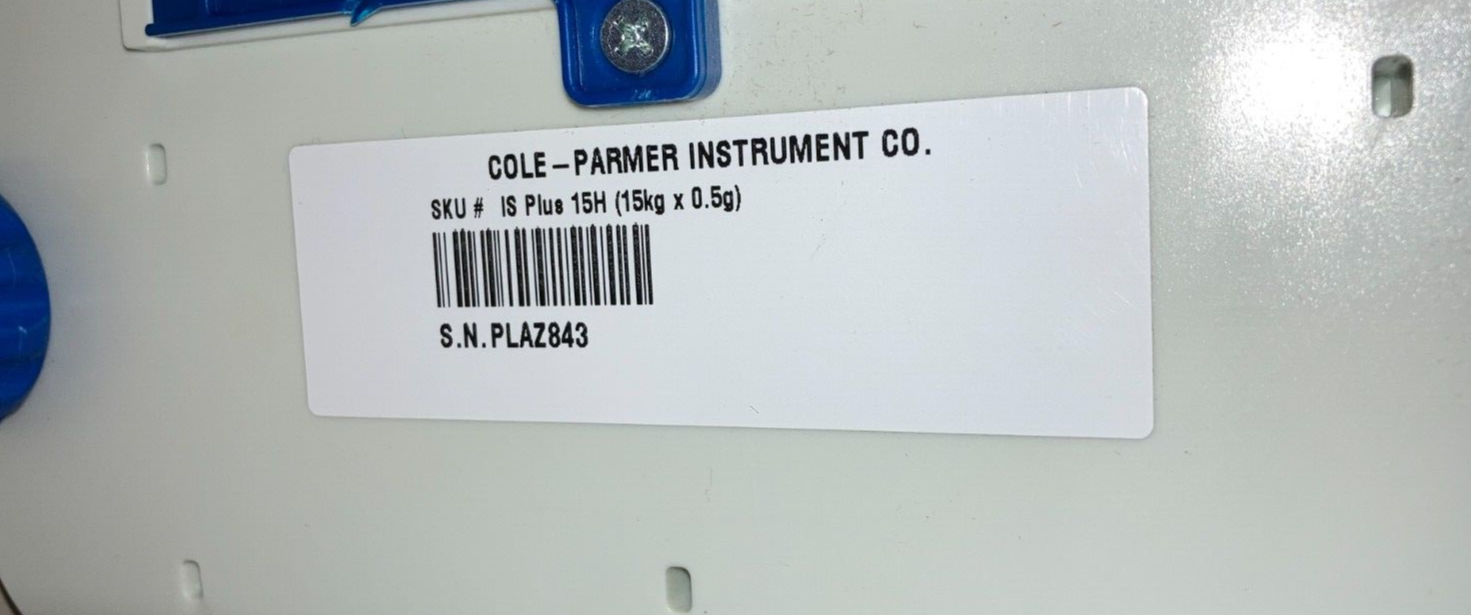 Cole-Parmer Symmetry IS Plus H Series Counting Scale, 15kg x 0.5g Readability