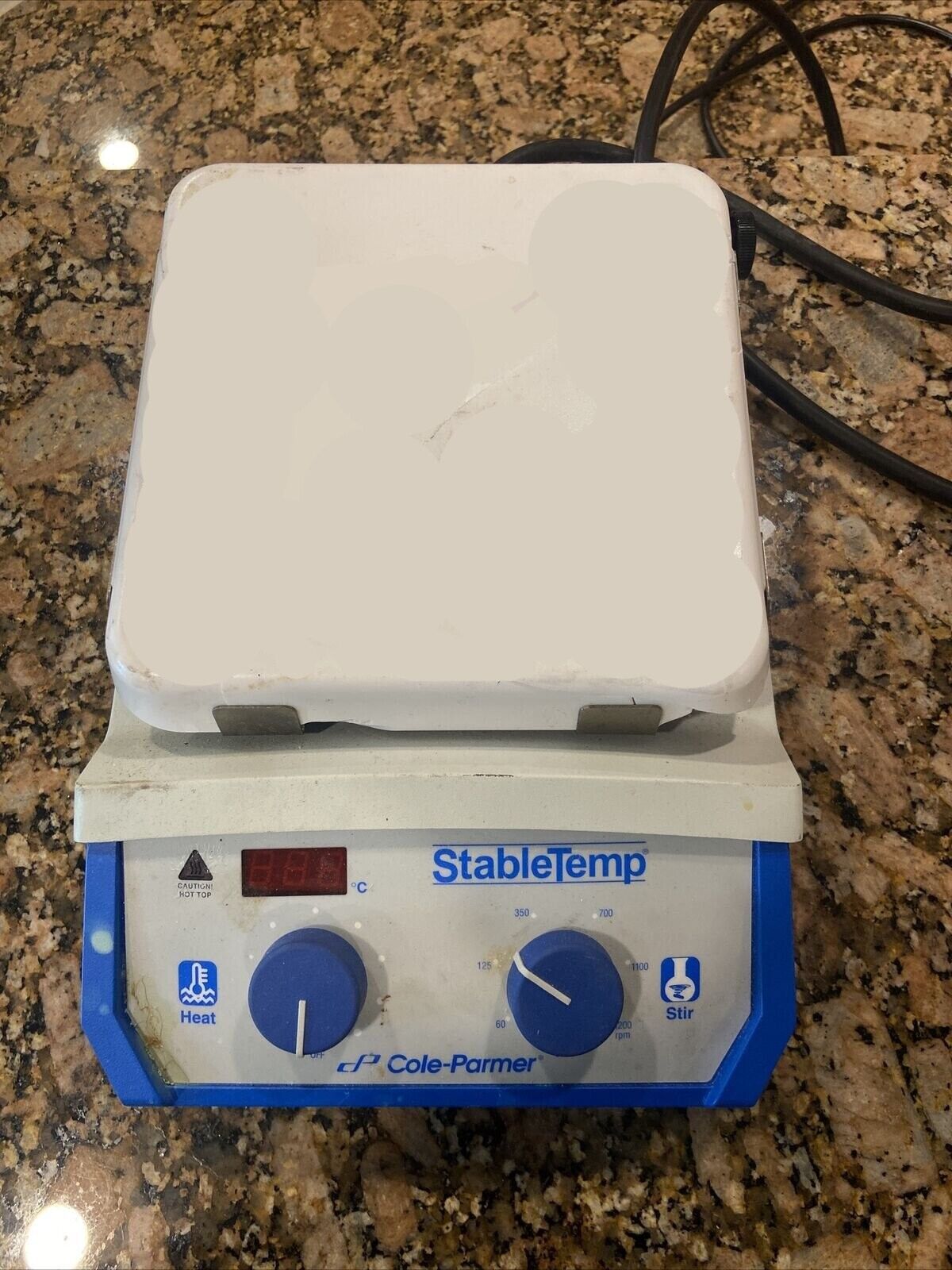 Cole Parmer 03407-10 StableTemp Digital Hot Plate  7 x 7 Ceramic Top 1004F