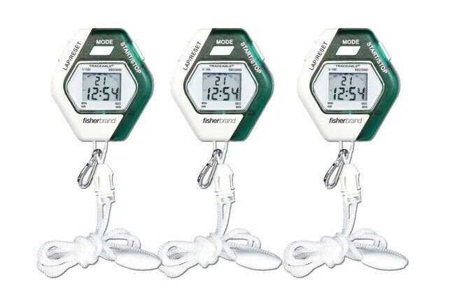 Lot of 3 Fisherbrand Traceable Kaleidoscope Stopwatches 14-649-53