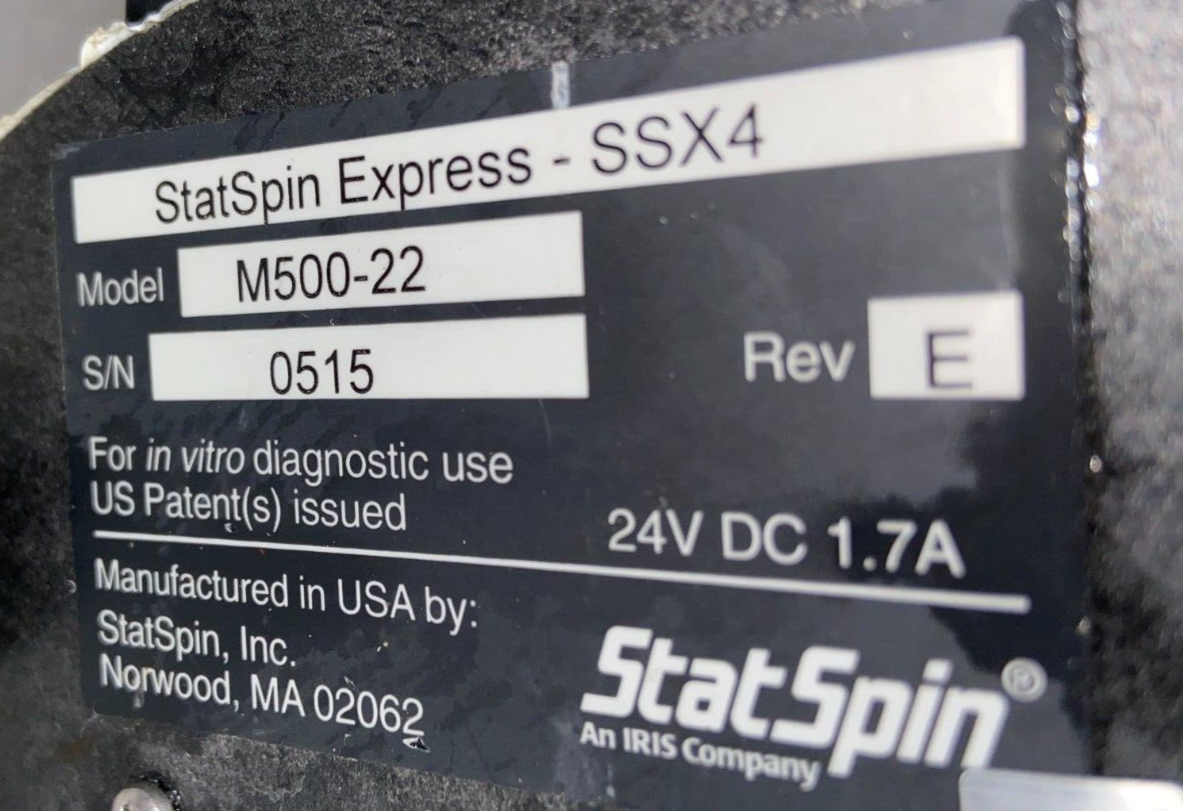 StatSpin Express Model M500-22 Primary Tube Centrifuge with RTX4 Rotor