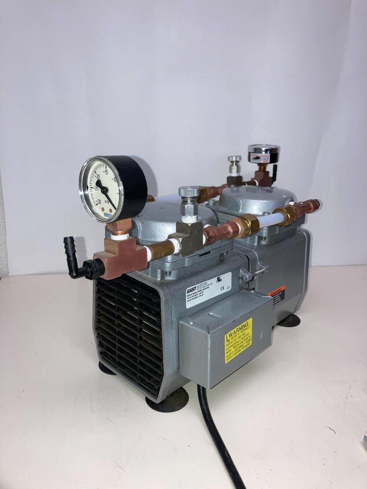 Gast DAA-V515-ED High-Capacity Vacuum Pump, Gauge and Relief 230VAC