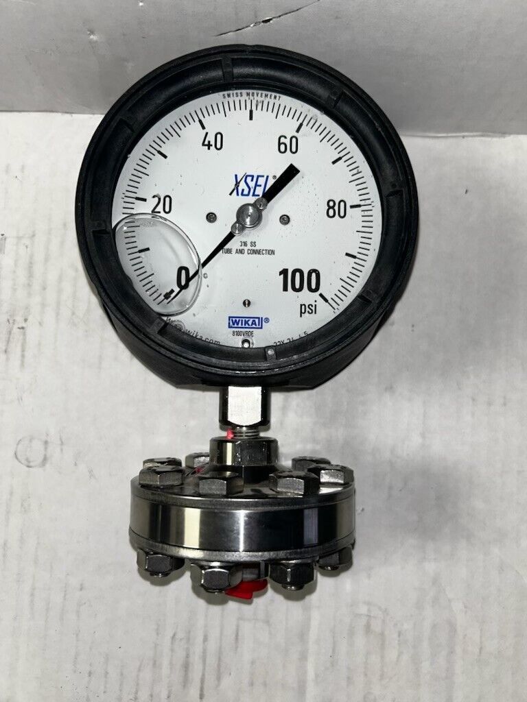 WIKA XSEL 316SS 0-100PSI PRESSURE GAUGE