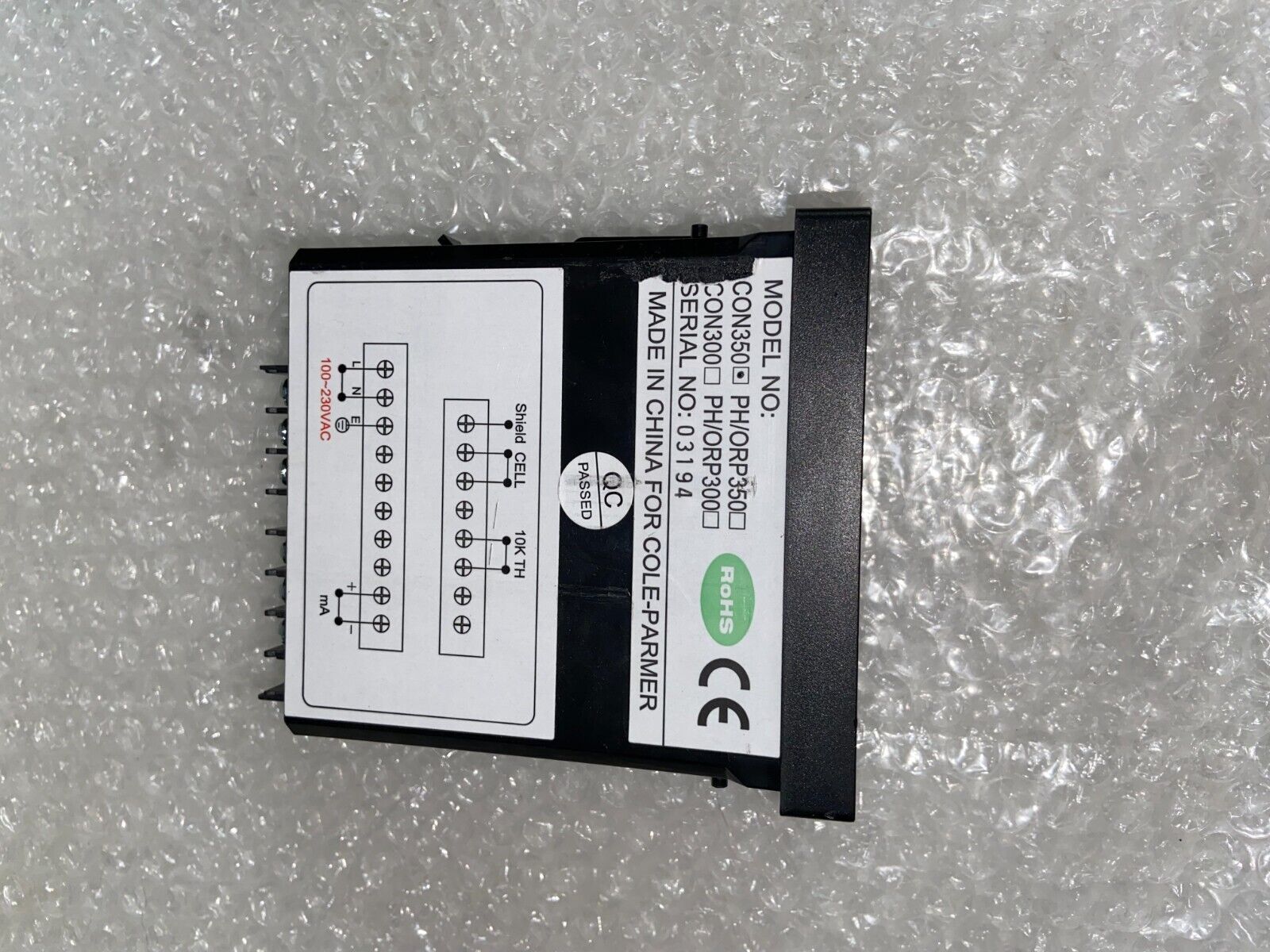 Cole-Parmer CON 350 Conductivity/Resistivity/Temperature 1/8-DIN Controller