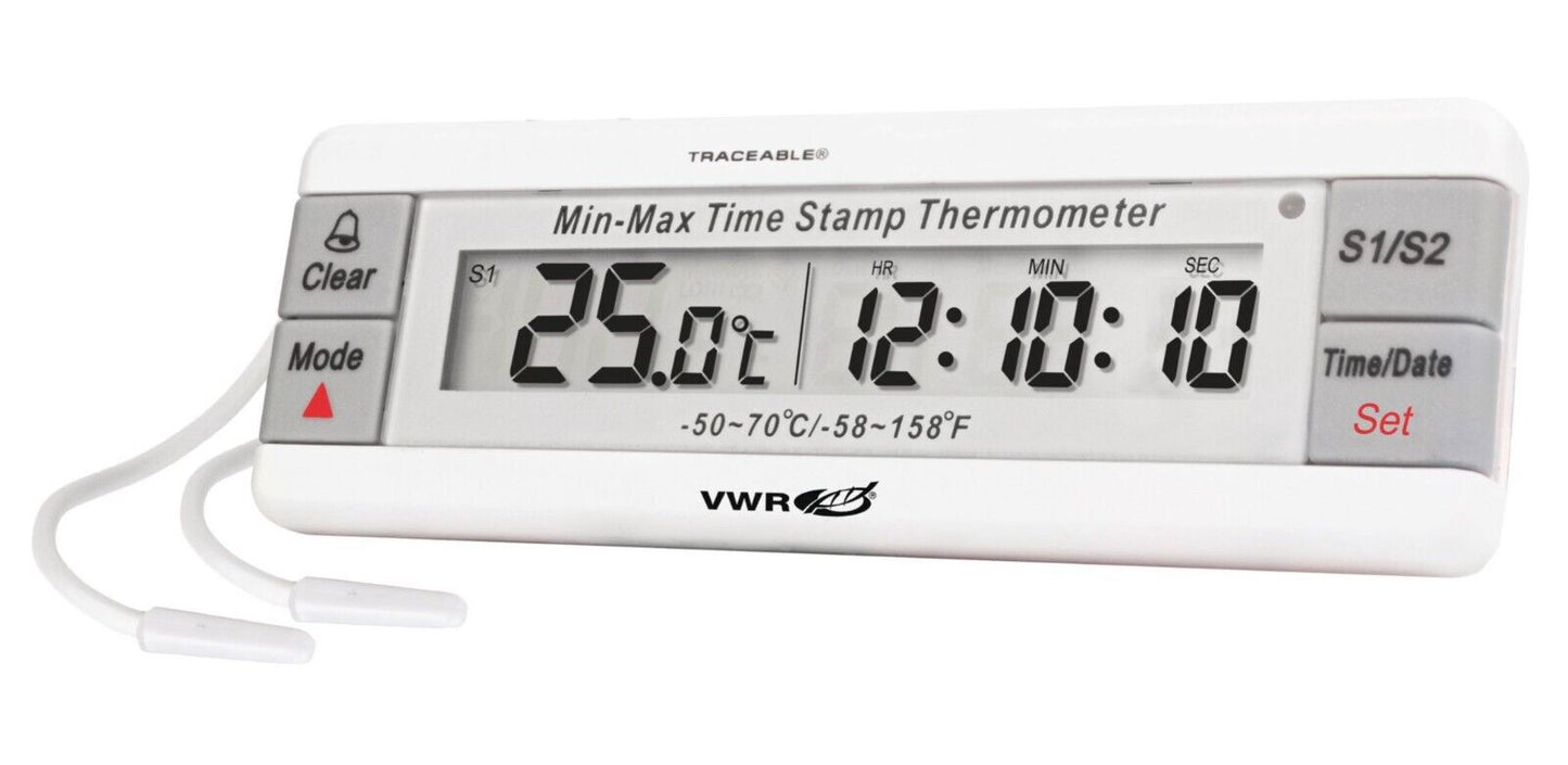 VWR TRACEABLE 4307 Digital Dual Refrigerator/Freezer Thermometer 10208-396