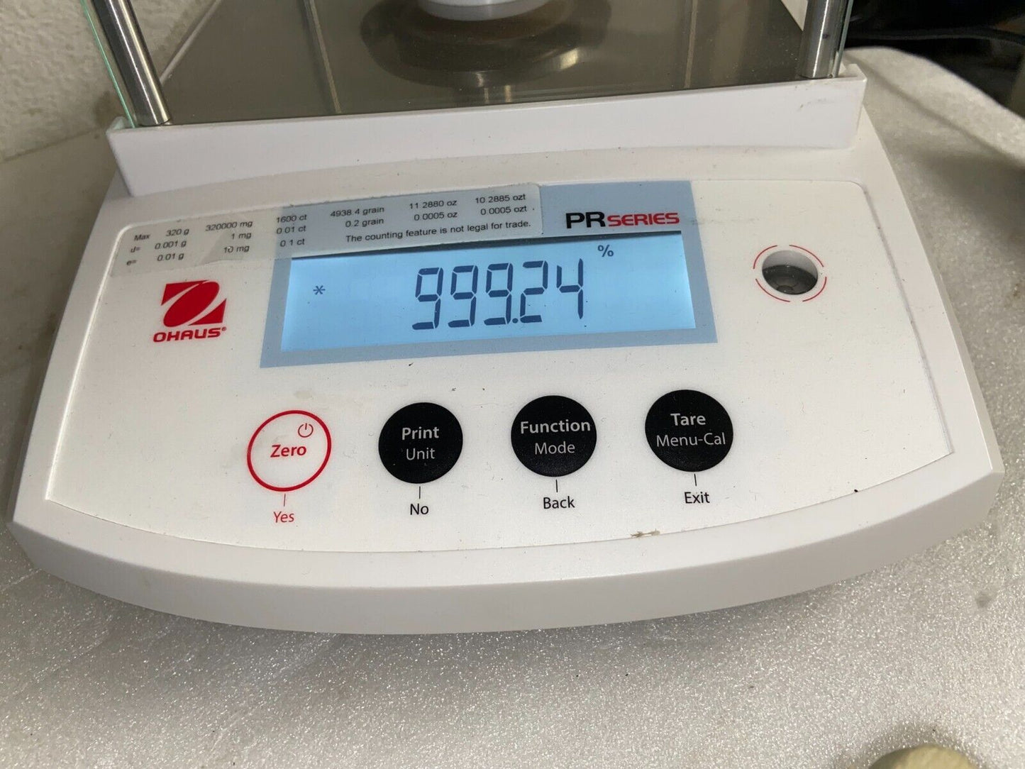 NEW OHAUS PR323N/E PR PRECISION BALANCE, 320 G X 0.001 G