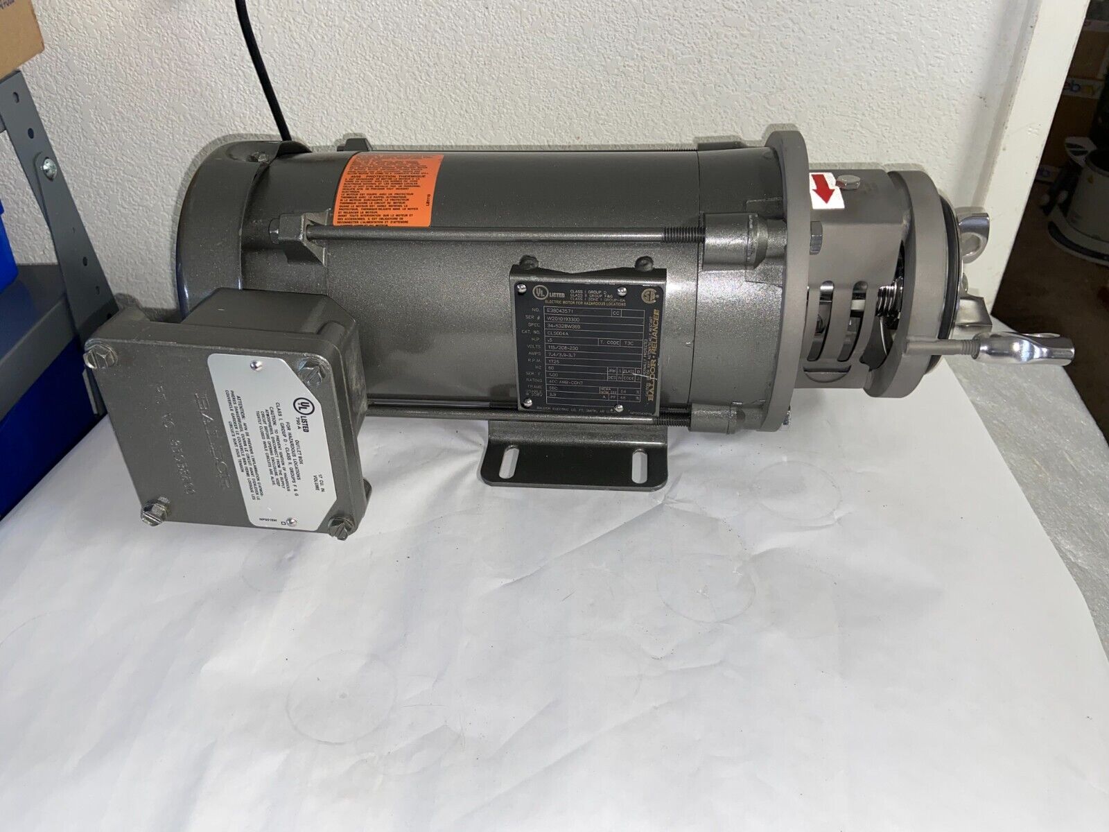 BALDOR CL5004A EXPLOSION PROOF BRAKE MOTOR  .5HP, 1725RPM, 1PH, 115-230VAC, 60HZ