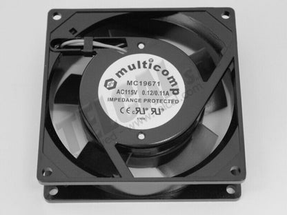 NEW MULTICOMP MC19671 AXIAL Fan, 92MM, 115VAC, 120mA