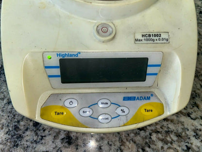 Adam Equipment AE Highland HCB 1002 Digital Precision Balance Max 1000G x 0.01G