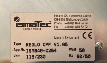 Ismatec ISM640-0254 Digital Process Drive with Piston Pump Head REGLO-CPF RH00