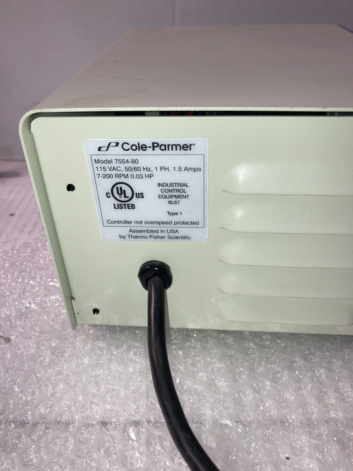 200 RPM Cole Parmer Masterflex 07554-80 Peristaltic Pump w/ 7518-00 Pump Head