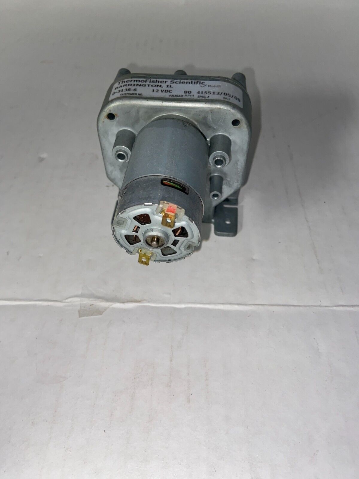 80 RPM Barnant / Masterflex / Fisher Scientific 12VDC Gear Motor D-3138-6