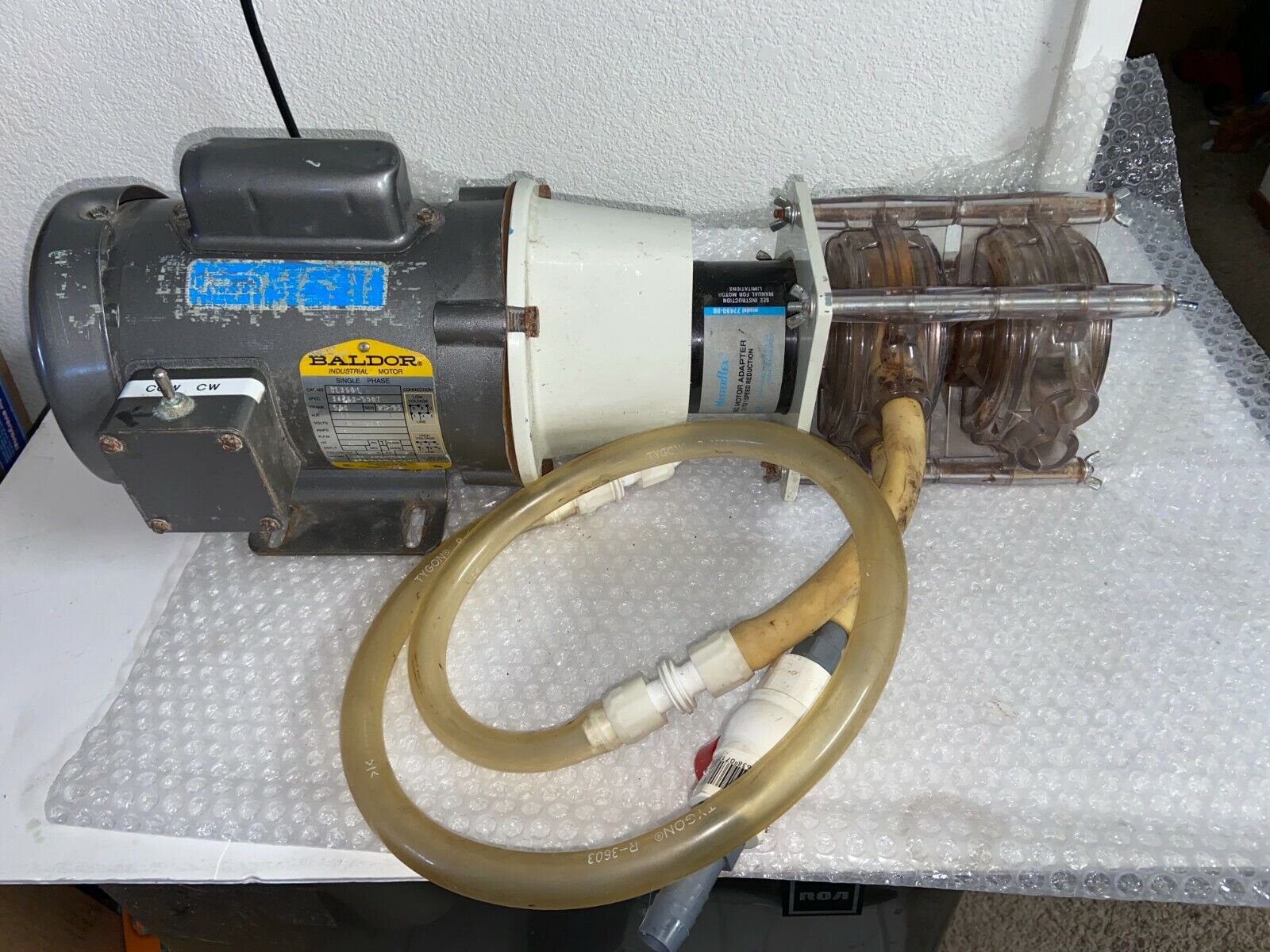 Dual Masterflex I/P 7019-32 Easy-Load Peristaltic Pump with 1/3 HP Baldor Motor