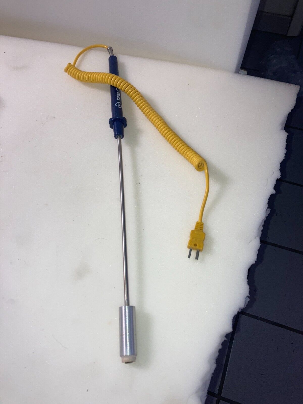 Digi-Sense Type-T, Straight Surface Probe, 10" L, Mini-Connector, Exposed, 5ft