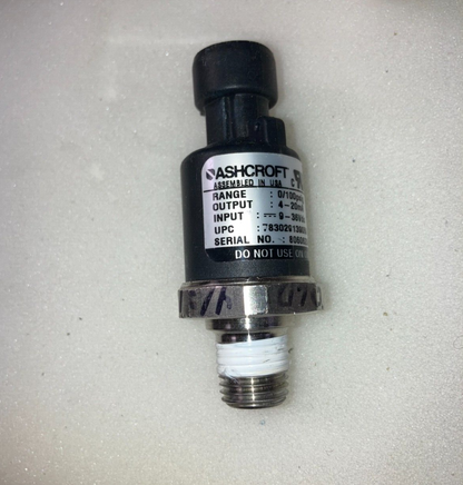 ASHCROFT - 6890052 Ashcroft G2100PSI Pressure Transmitter, 0 to 100 psi, 4-20mA