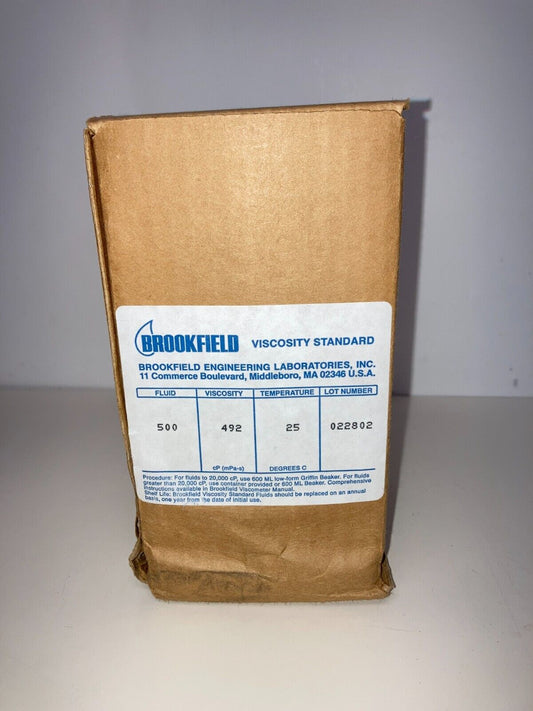 Brookfield Standards Viscosity Fluid 500 Viscosity 500 cP (mPa-s) Temp 25C