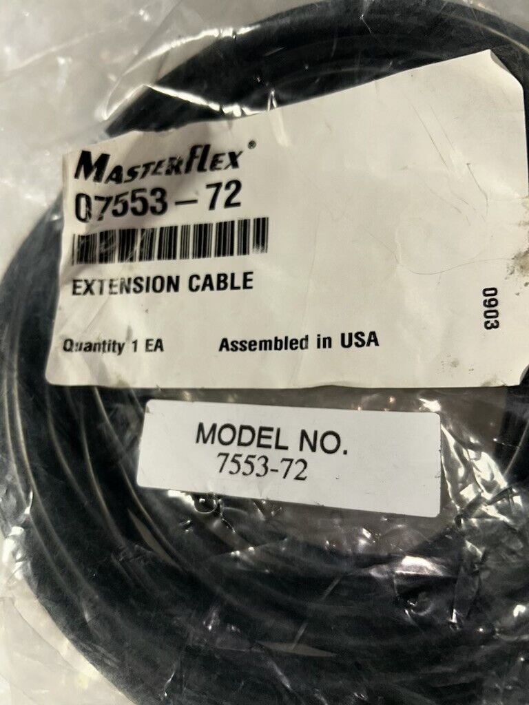 NEW 07553-72 Masterflex 3 Ft Extension Cable for Variable-Speed Modular Drives