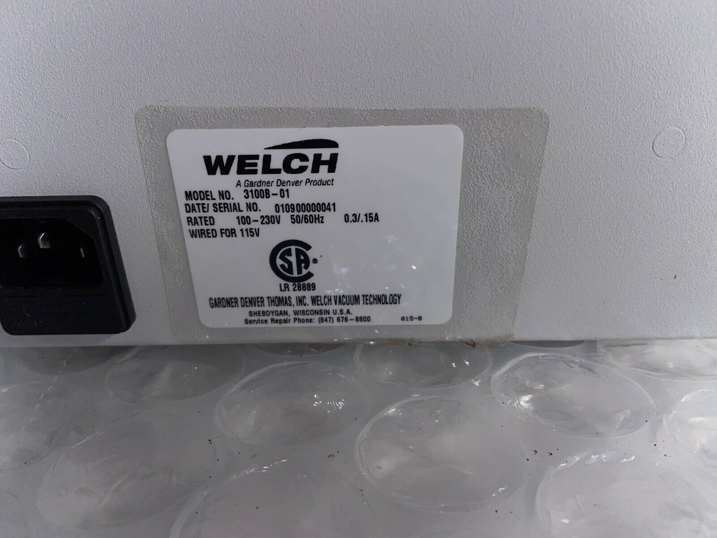 Welch 3100 Variable-Speed Bi-Directional Peristaltic Pump 3100B-01