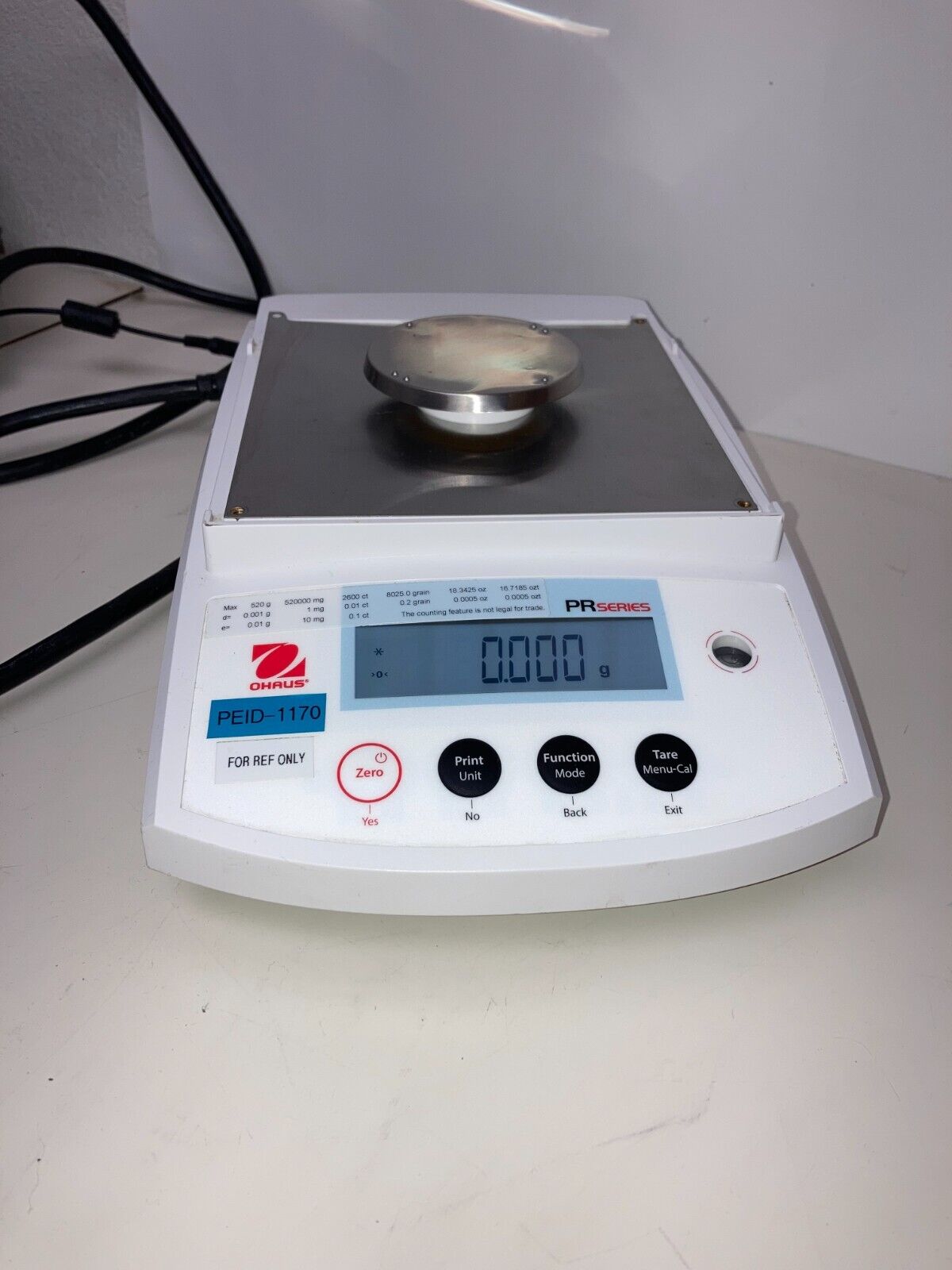 NEW OHAUS PR523N/E  PRECISION BALANCE, 520 G X 0.001 G