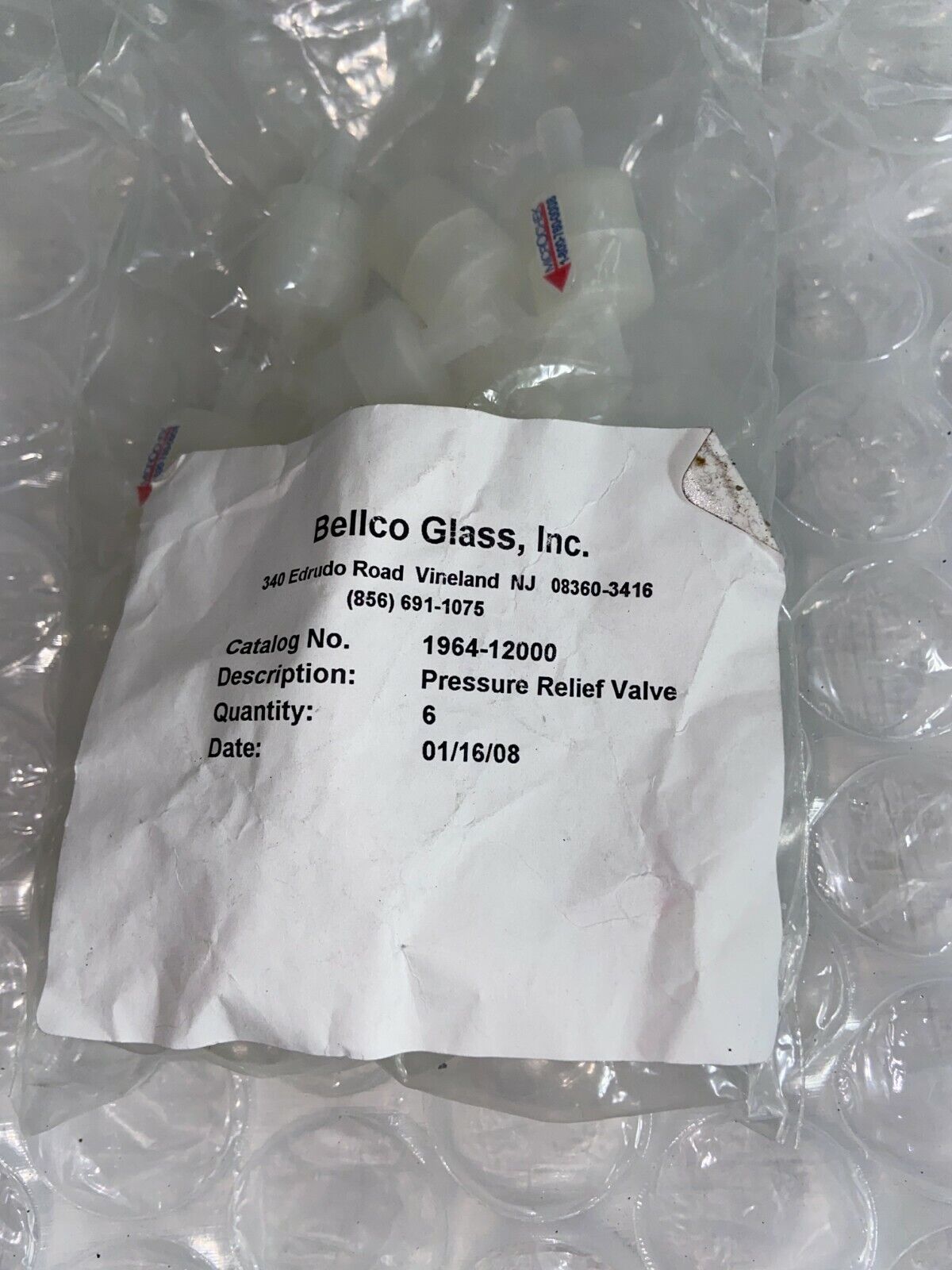 New Pack of 18 Bellco Glass 1964-12000 Pressure Relief Valve