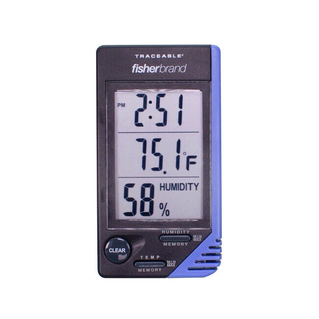 Fisherbrand 06-662-4 Traceable 4040 Thermometer / Clock / Humidity Monitor