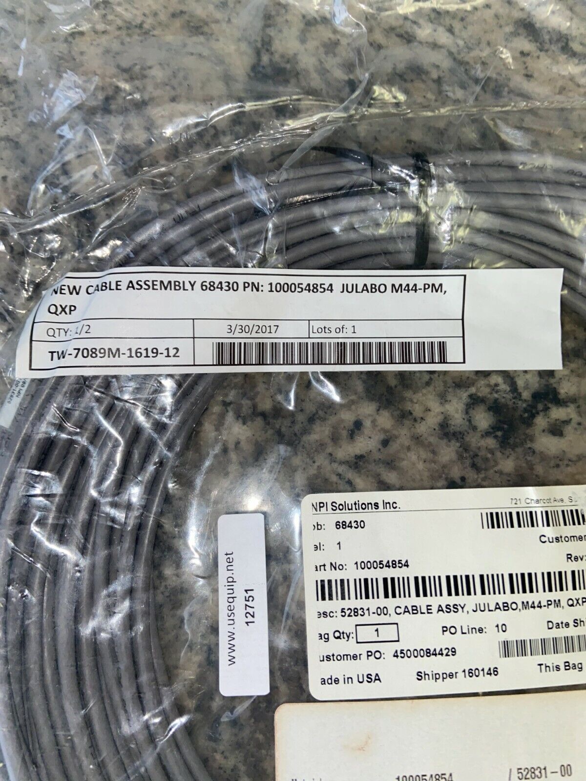 NEW Julabo M44-PM-QXP Cable Assembly 52831-00