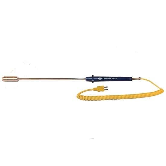 Digi-Sense Type-K, Straight Surface Probe, 10" L, Mini-Connector, Exposed