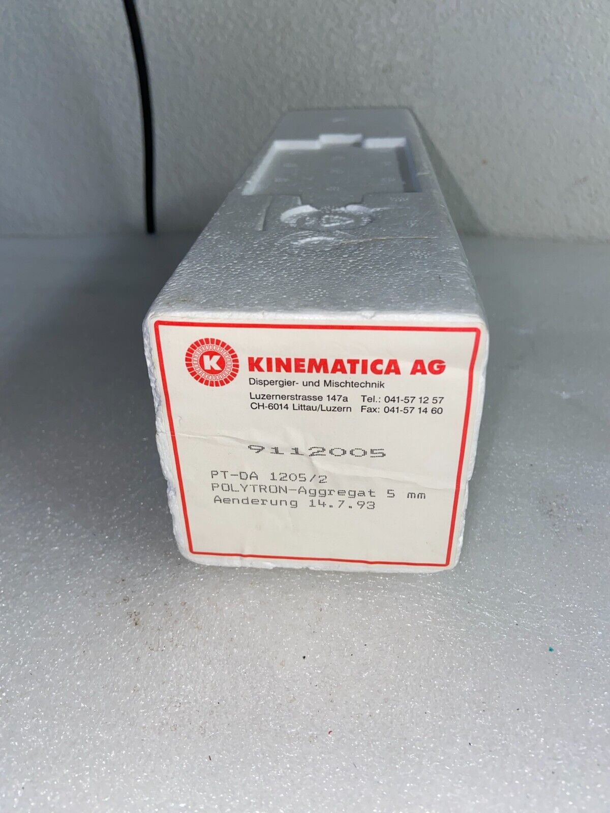 Brinkmann Polytron Kinematica 9112005 PT-DA 1205/2EC 5mm Homogenizer Aggregate