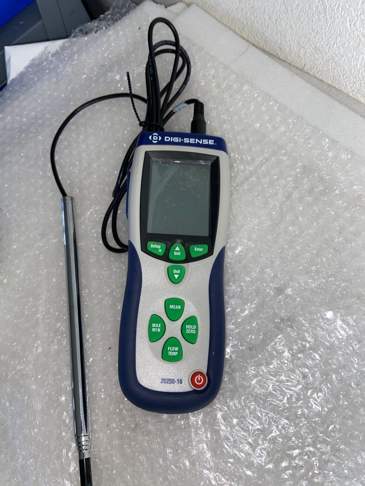 Digi-Sense 20250-16 Hot-Wire Thermoanemometer with Power Supply and Probe