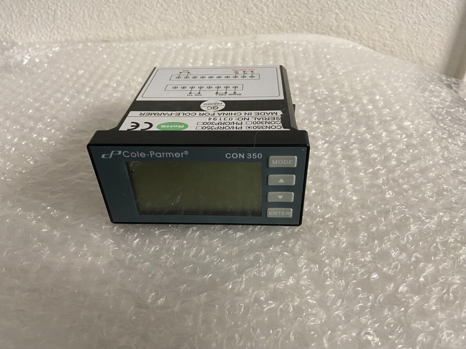 Cole-Parmer CON 350 Conductivity/Resistivity/Temperature 1/8-DIN Controller