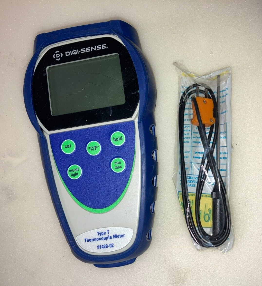 Digi-Sense Temp-10 Single-Input Type T Thermocouple Thermometer with Probe