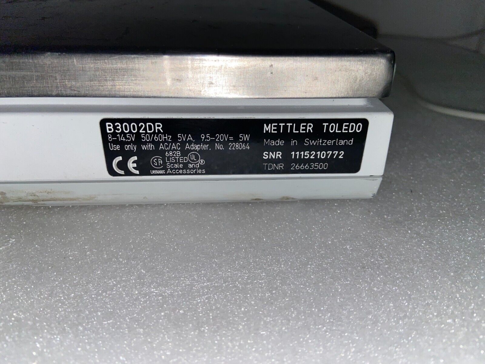 Mettler Toledo B3002DR College DeltaRange Scale 3100g Max with Power Supply