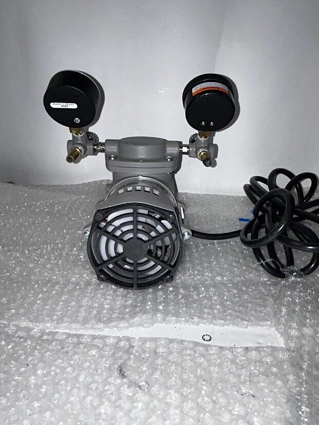 New Cole Parmer PTFE-Coated Vacuum Pump, Gauge/Reg/Valve; 0.75 cfm