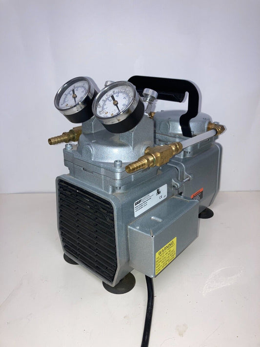 Gast DAA-V515-ED High-Capacity Vacuum Pump, Gauge, Regulator, and Relief 230VAC